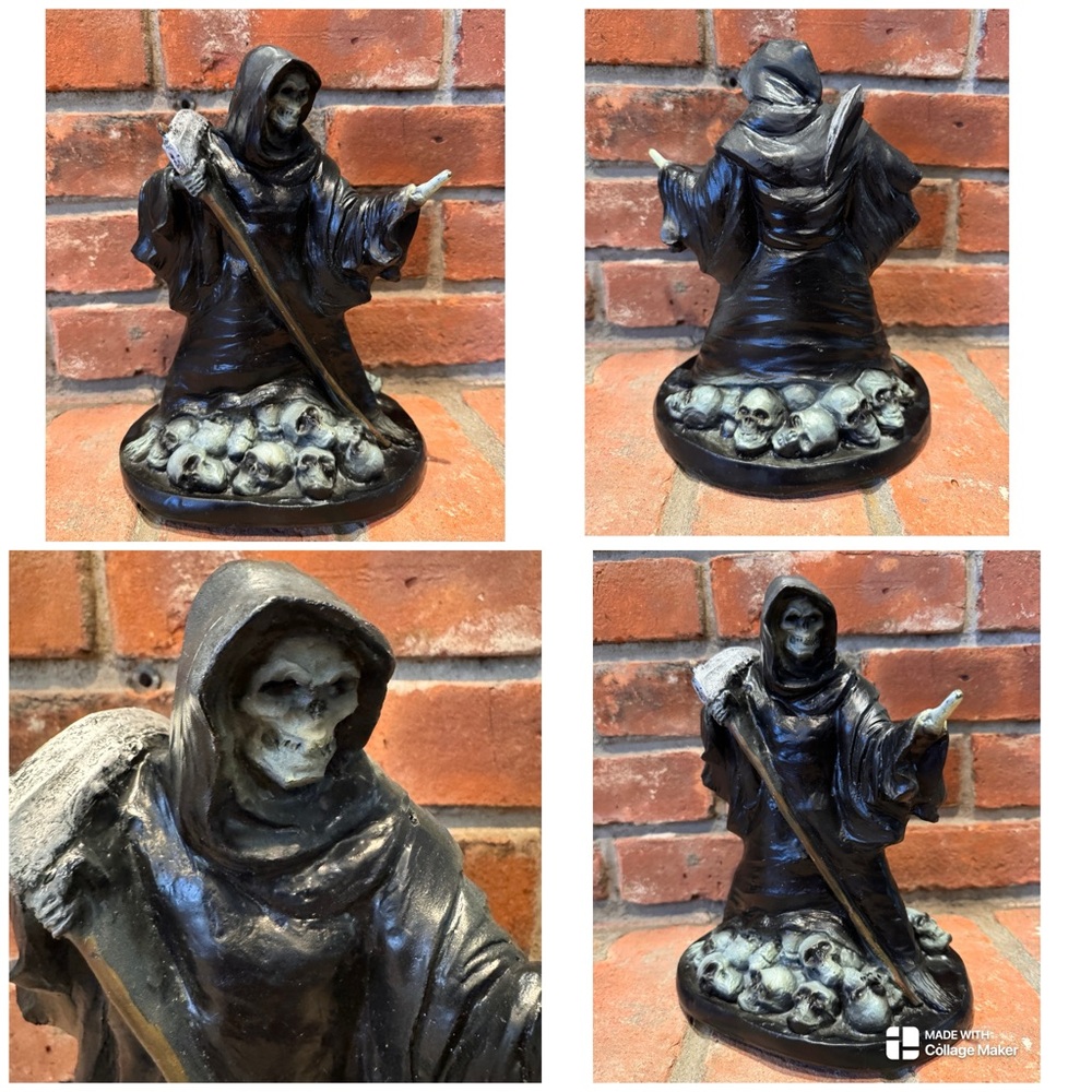 Vintage 90s Paper Magic Group Plastic Blow Mold Grim Reaper 9"